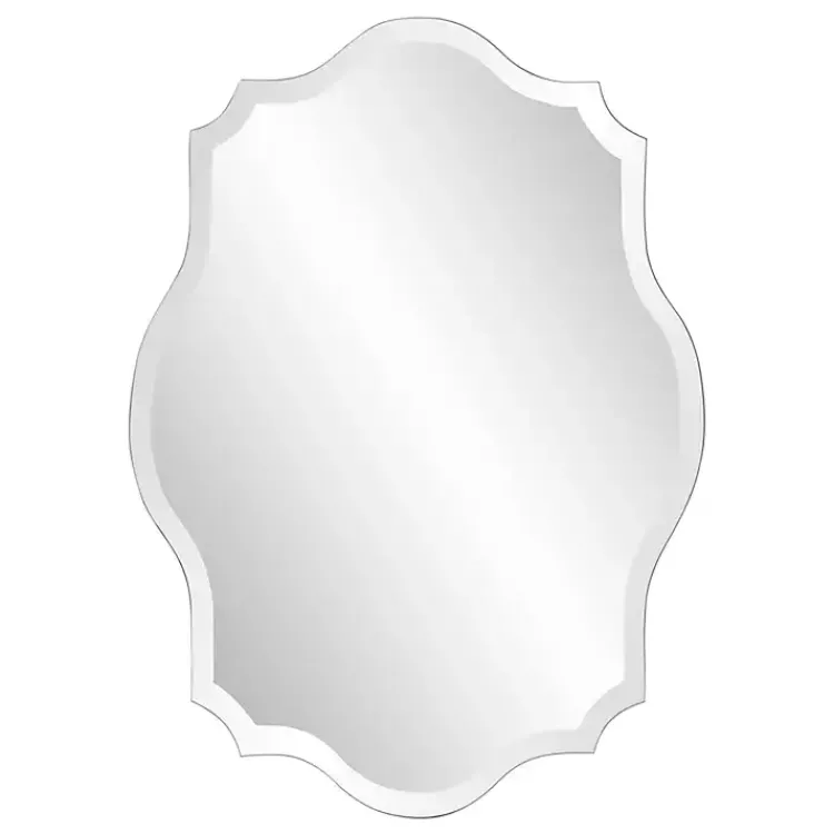 Kirklands Home Scalloped Rectangular Frameless Wall Mirror Hot