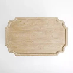 Kirklands Home Scalloped Wood and Metal Coffee Table Black Hot