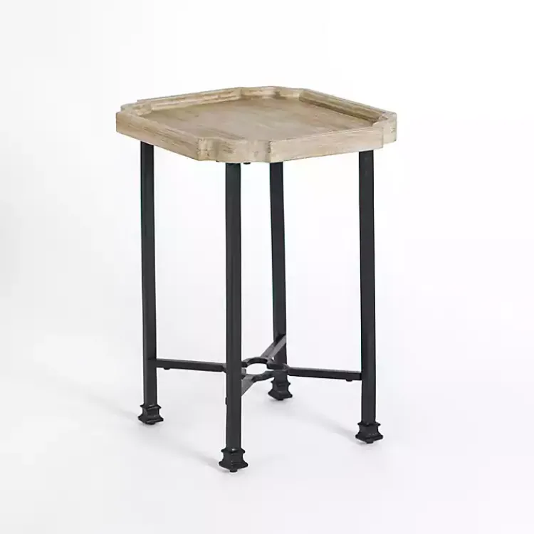 Kirklands Home Scalloped Wood and Metal Accent Table Sale