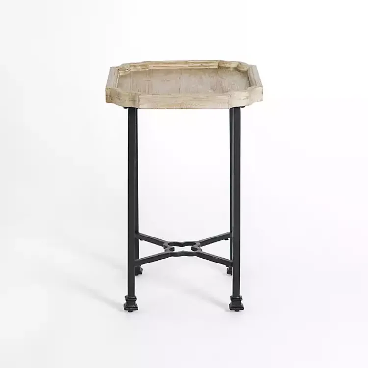 Kirklands Home Scalloped Wood and Metal Accent Table Sale
