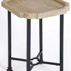 Kirklands Home Scalloped Wood and Metal Accent Table Sale