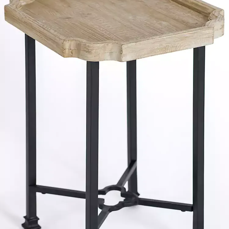 Kirklands Home Scalloped Wood and Metal Accent Table Sale