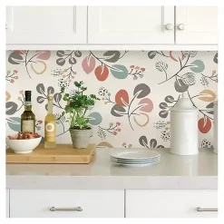 Kirklands Home Scandinavian Botanical Peel & Stick Wallpaper New