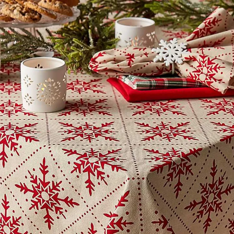 Christmas Dining & Entertaining>Kirklands Home Scandinavian Snowflake Tablecloth, 60x84 in.
