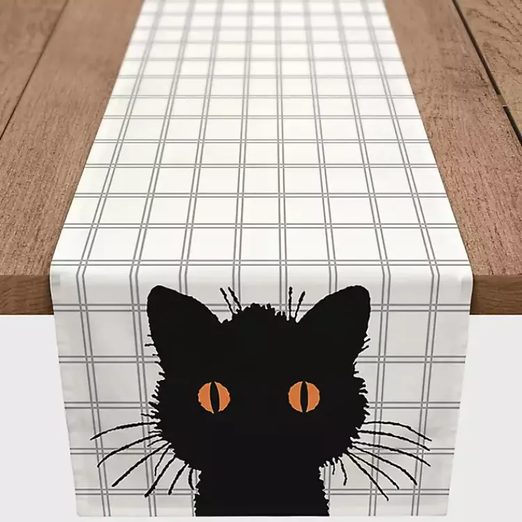 Halloween>Kirklands Home Scaredy Cat Table Runner, 72 in.