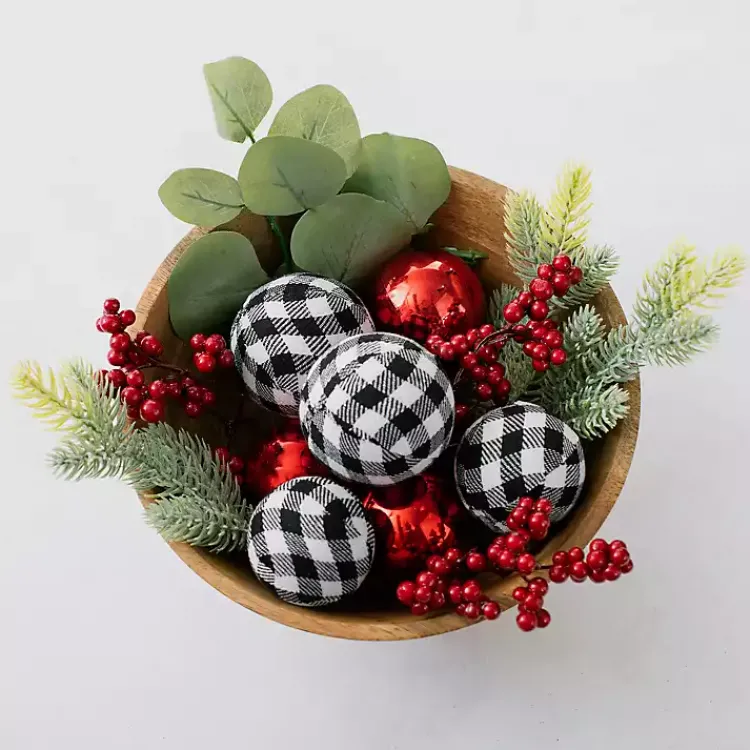 Bowl Filler>Kirklands Home Scarlett Checked Berry Decorative Christmas Filler