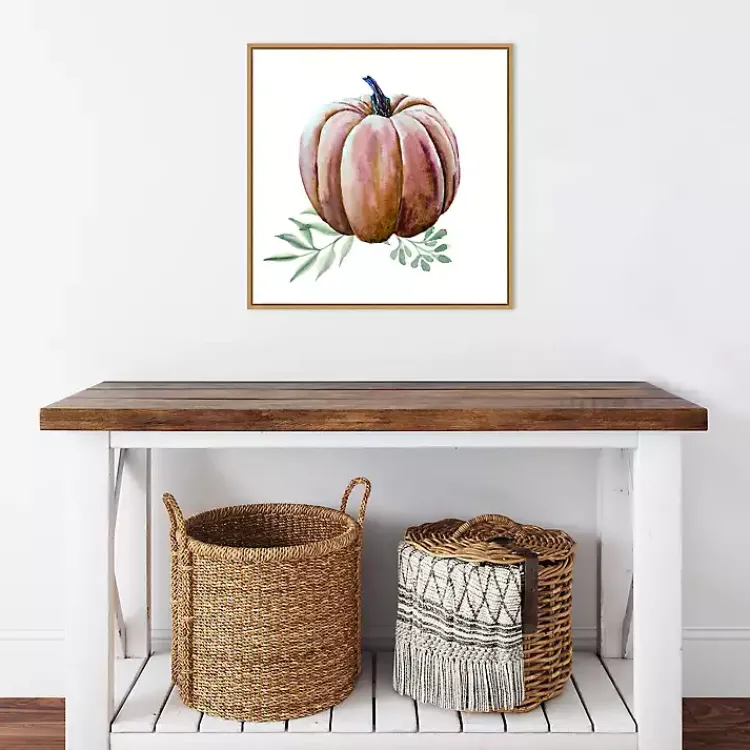 Fall>Kirklands Home Scenic Pumpkin Watercolor Framed Wall Art