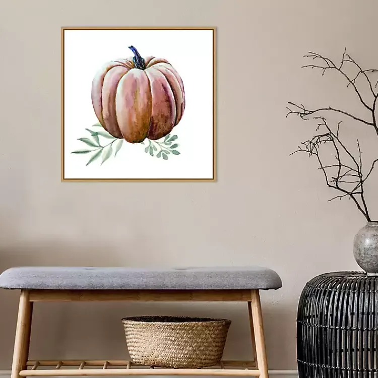 Fall>Kirklands Home Scenic Pumpkin Watercolor Framed Wall Art