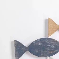 Kirklands Home School of Fish Wood and Metal Wall Plaque Clearance