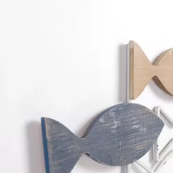 Kirklands Home School of Fish Wood and Metal Wall Plaque Clearance