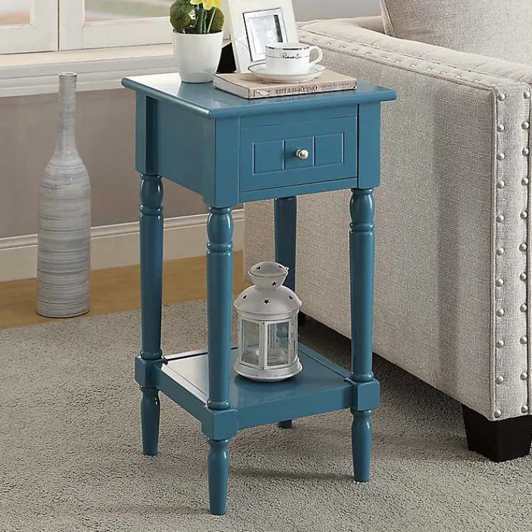 Kirklands Home Sea French Country Square Accent Table Blue Sale