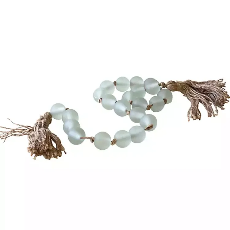 Decorative Accents>Kirklands Home Sea Glass Beaded Garland with Tassels Clear