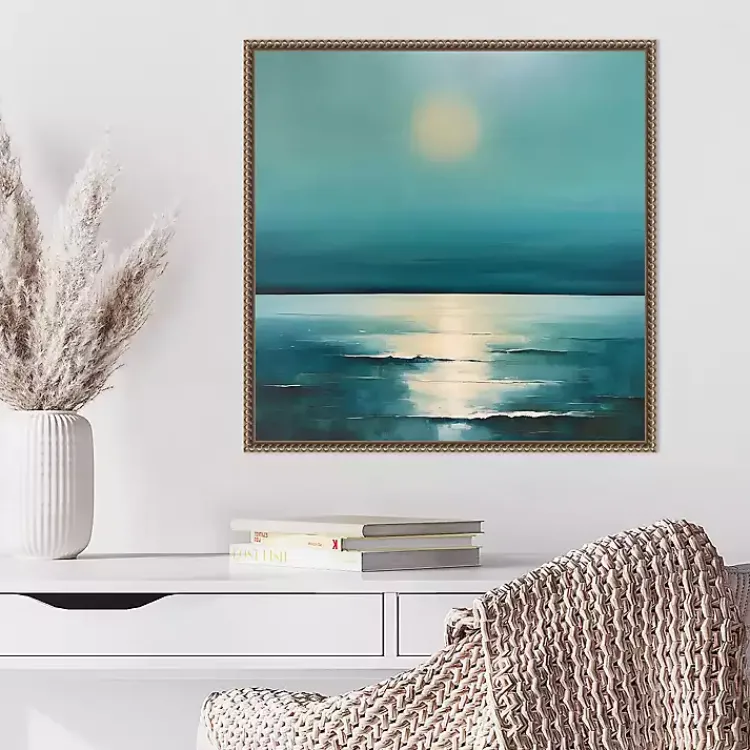 Kirklands Home Sea Sunrise Framed Canvas Art Print New