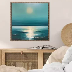 Kirklands Home Sea Sunrise Framed Canvas Art Print New