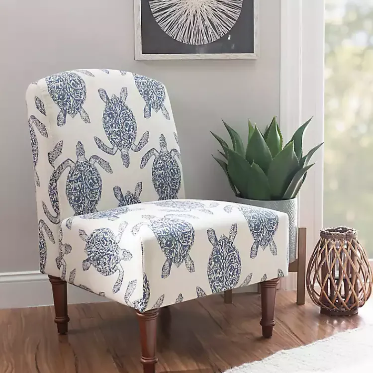 Kirklands Home Sea Turtle Print Accent Chair Sale