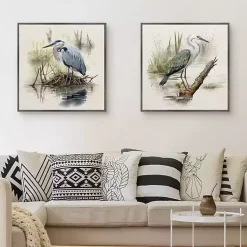 Kirklands Home Seabird Portrait Framed Canvas Prints, Set of 2 Multi Online