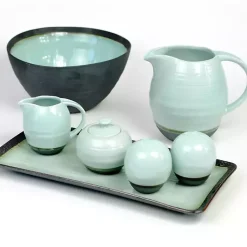 Kirklands Home Seafoam and Onyx Serving Bowl Hot