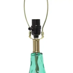 Kirklands Home Seafoam Dimpled Glass Teardrop Table Lamp Blue Online