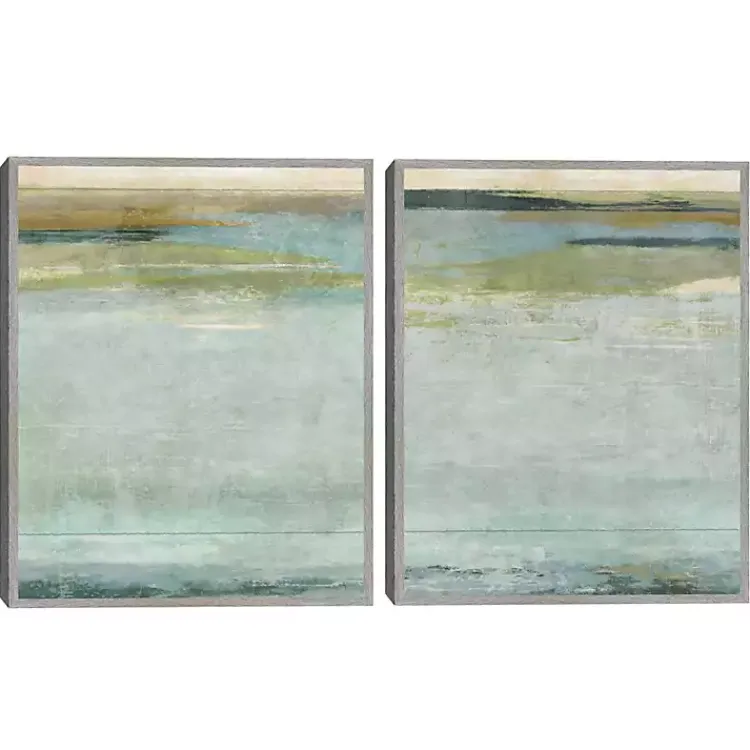 Kirklands Home Seafoam Framed Canvas Art Prints, Set of 2 Blue Sale