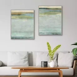 Kirklands Home Seafoam Framed Canvas Art Prints, Set of 2 Blue Sale