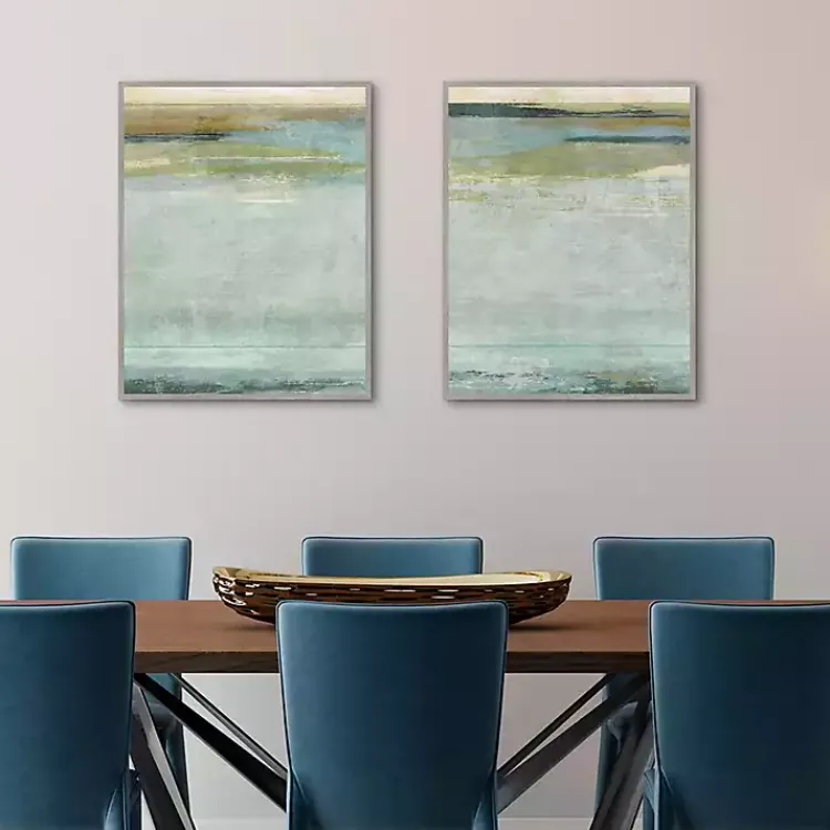 Kirklands Home Seafoam Framed Canvas Art Prints, Set of 2 Blue Sale