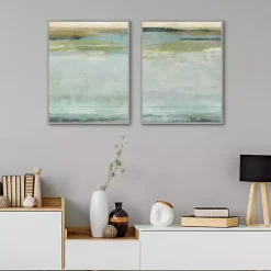 Kirklands Home Seafoam Framed Canvas Art Prints, Set of 2 Blue Sale
