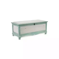 Kirklands Home Seafoam Shabby Chic Storage Bench Green Clearance