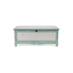 Kirklands Home Seafoam Shabby Chic Storage Bench Green Clearance
