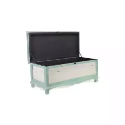 Kirklands Home Seafoam Shabby Chic Storage Bench Green Clearance