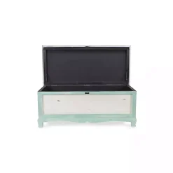 Kirklands Home Seafoam Shabby Chic Storage Bench Green Clearance