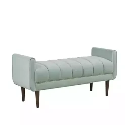 Kirklands Home Seafoam Velvet Bench Green Outlet