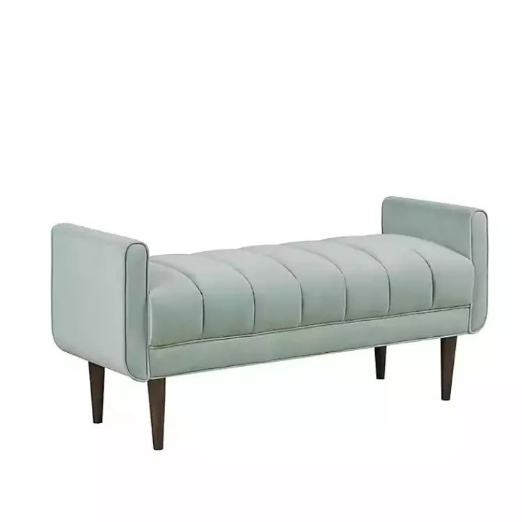 Kirklands Home Seafoam Velvet Bench Green Outlet