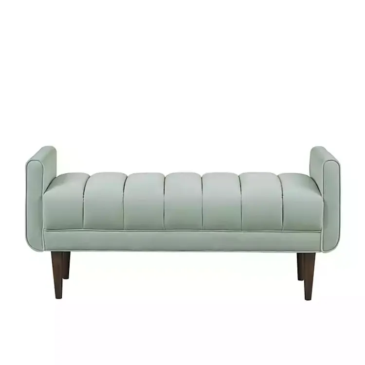 Kirklands Home Seafoam Velvet Bench Green Outlet
