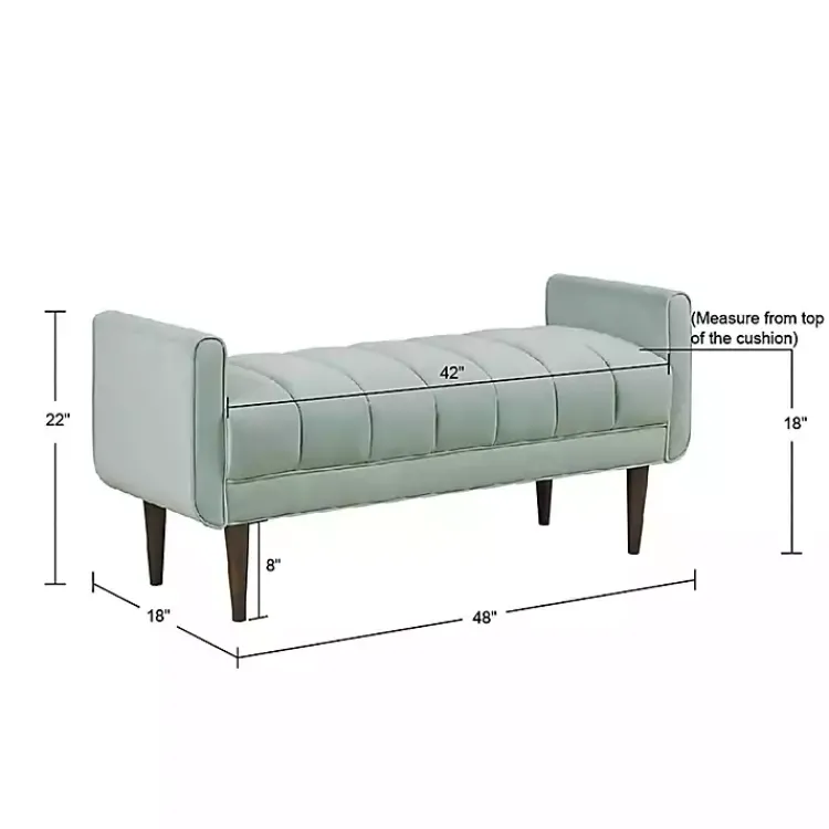 Kirklands Home Seafoam Velvet Bench Green Outlet