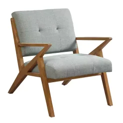 Kirklands Home Seafoam Mid-Century Pecan Finish Accent Chair Outlet