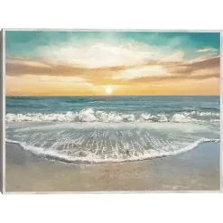 Kirklands Home Seafoam Sunrise Framed Canvas Art Print Clearance