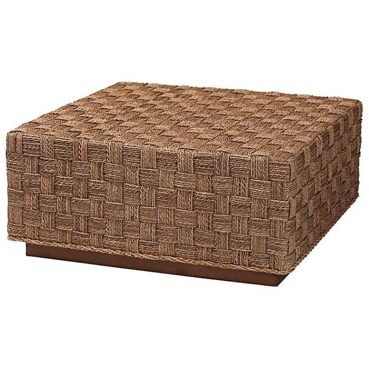 Kirklands Home Seagrass Wrapped Coffee Table Brown New
