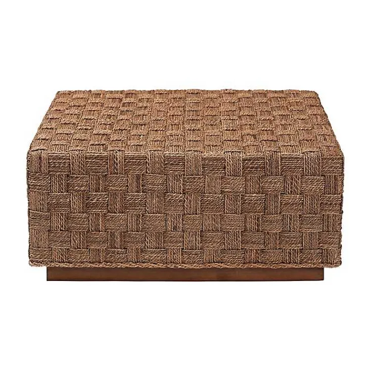 Kirklands Home Seagrass Wrapped Coffee Table Brown New