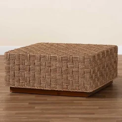 Kirklands Home Seagrass Wrapped Coffee Table Brown New