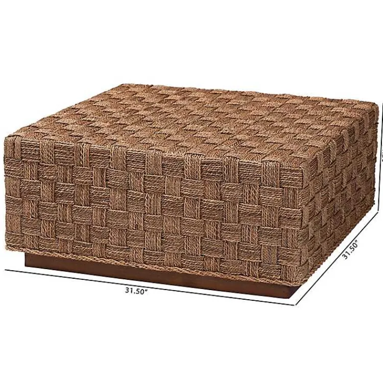 Kirklands Home Seagrass Wrapped Coffee Table Brown New