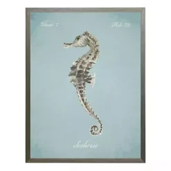 Kirklands Home Seahorse in Blue Framed Art Print