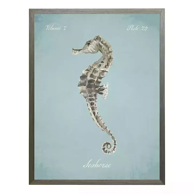 Kirklands Home Seahorse in Blue Framed Art Print
