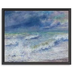 Kirklands Home Seascape Framed Canvas Art Print, 26x32 Blue Clearance