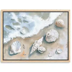 Kirklands Home Seashells by the Seashore Framed Canvas Art Print Outlet