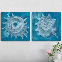 Kirklands Home Seashore Canvas Art Prints, Set of 2 Blue Outlet
