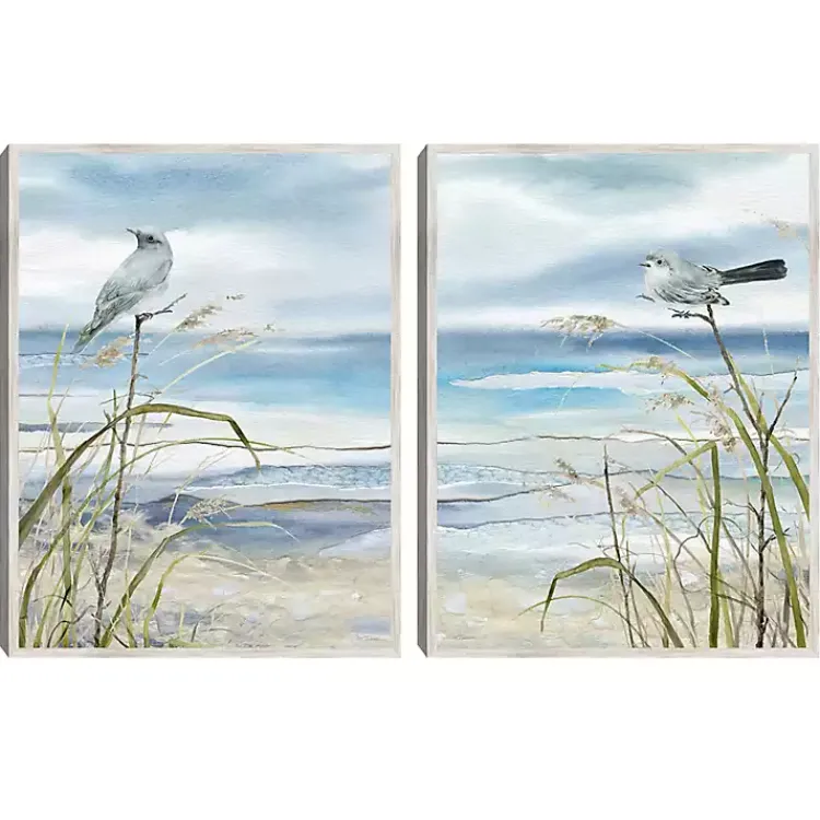 Kirklands Home Seaside Rest Framed Canvas Art Prints, Set of 2 Blue Best