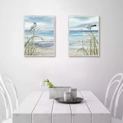 Kirklands Home Seaside Rest Framed Canvas Art Prints, Set of 2 Blue Best