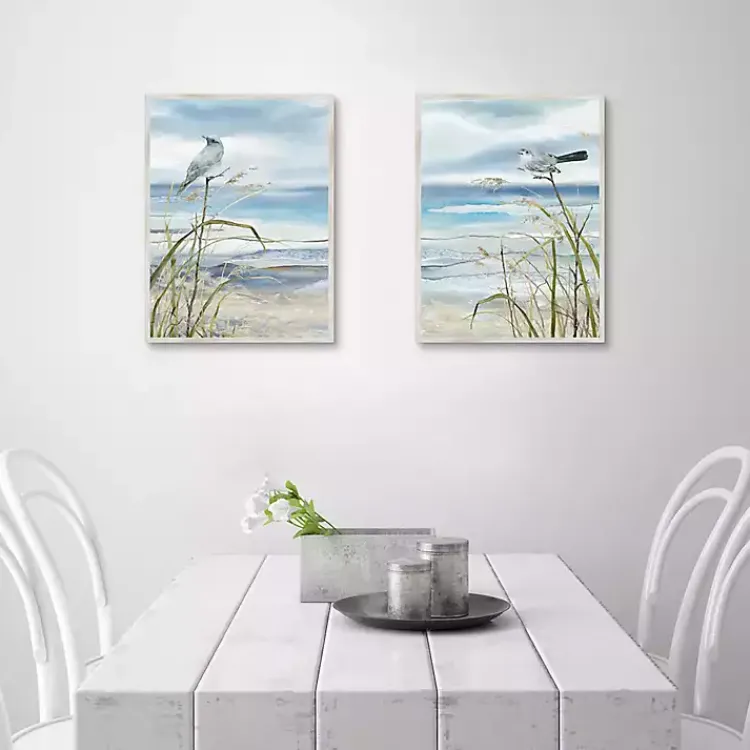 Kirklands Home Seaside Rest Framed Canvas Art Prints, Set of 2 Blue Best