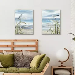 Kirklands Home Seaside Rest Framed Canvas Art Prints, Set of 2 Blue Best