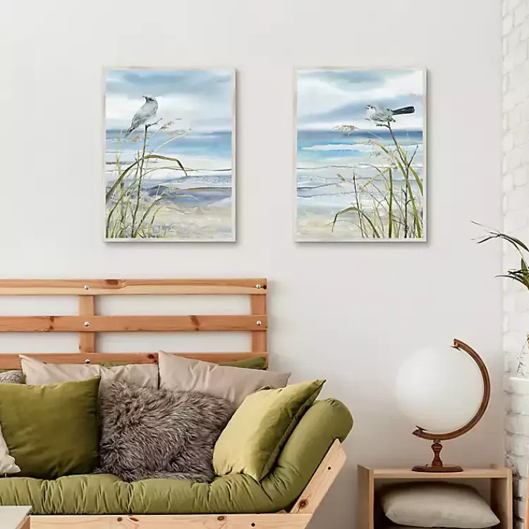 Kirklands Home Seaside Rest Framed Canvas Art Prints, Set of 2 Blue Best